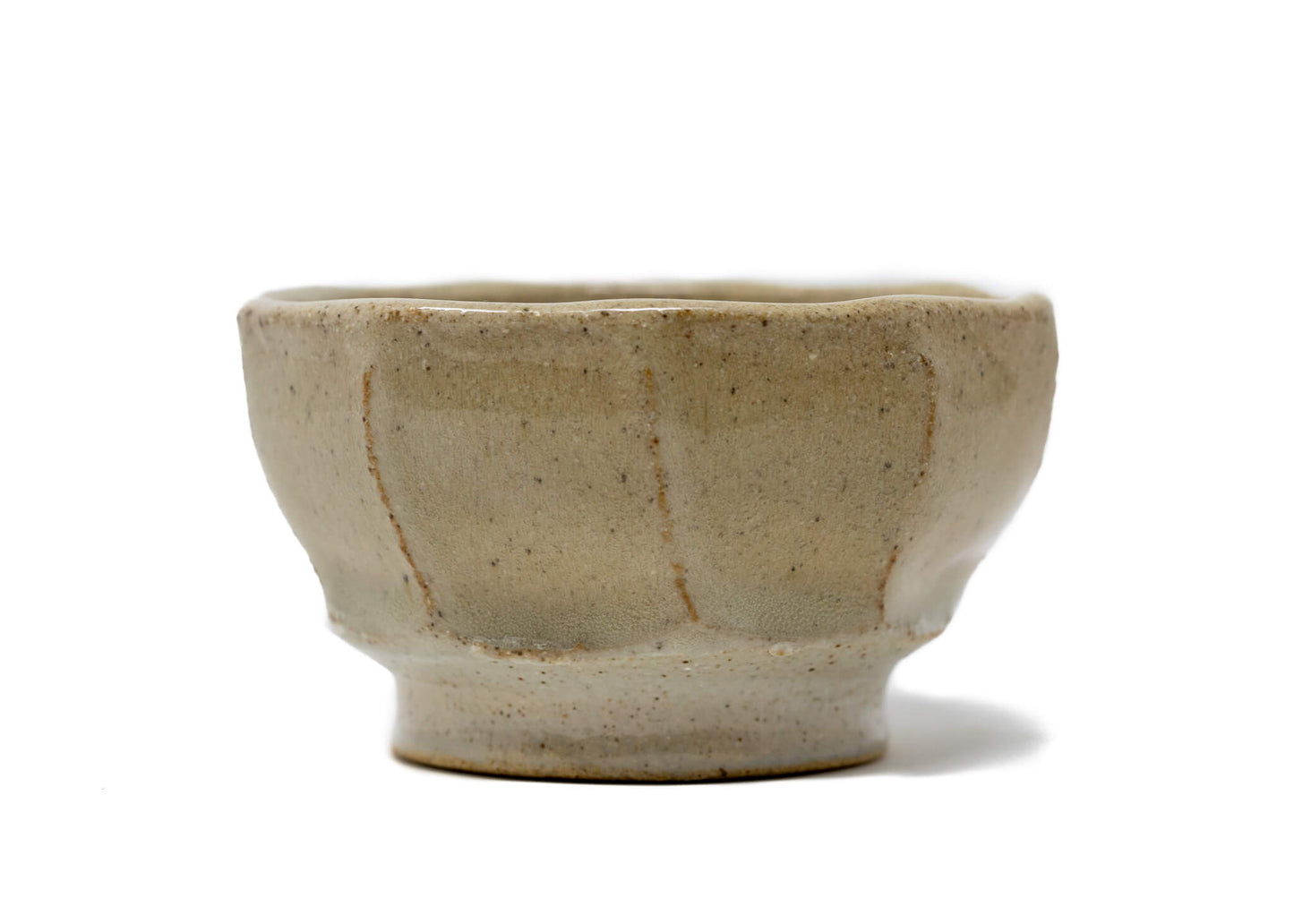 Up close side profile picture of a Chawan tea bowl