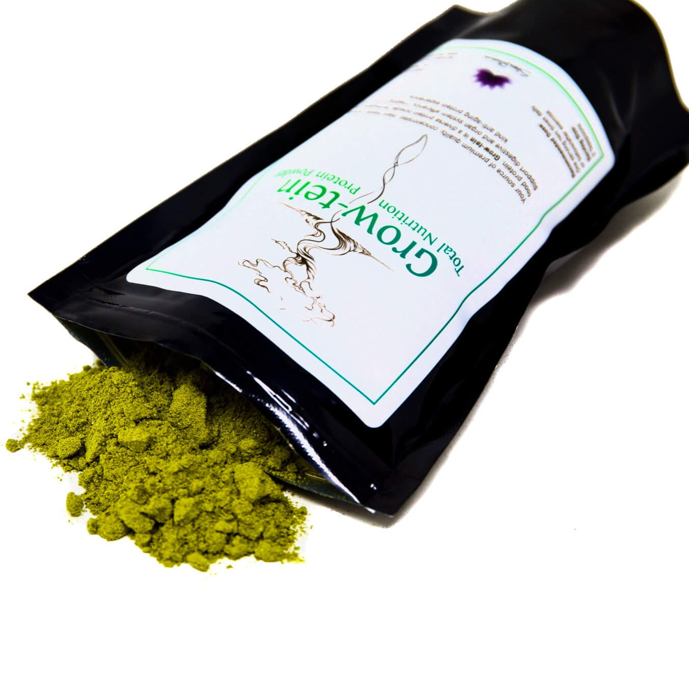 Shen Blossom's Grow-tein Total Nutrition Protein Powder photographed on a white background
