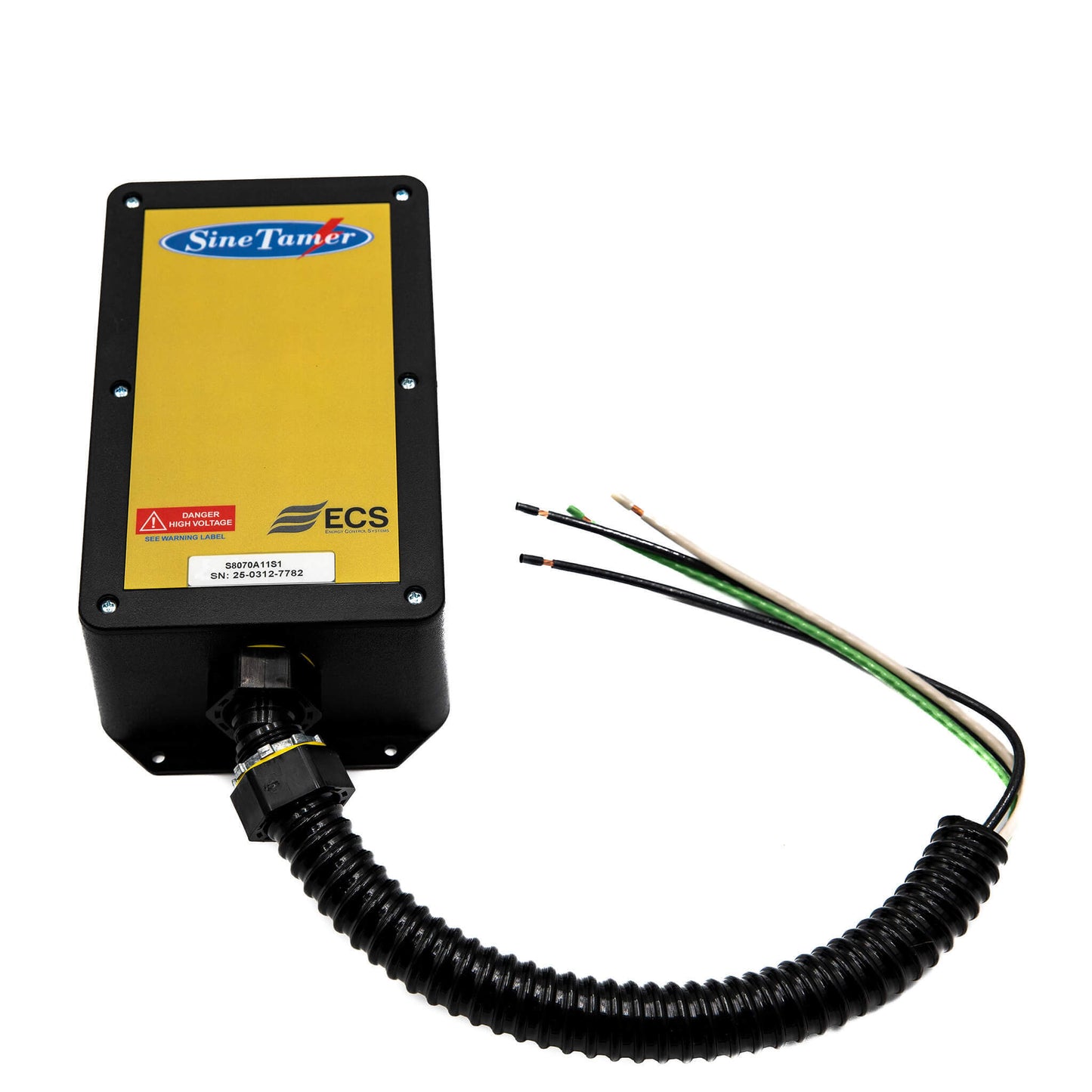A photo of the SineTamer with the cord connection