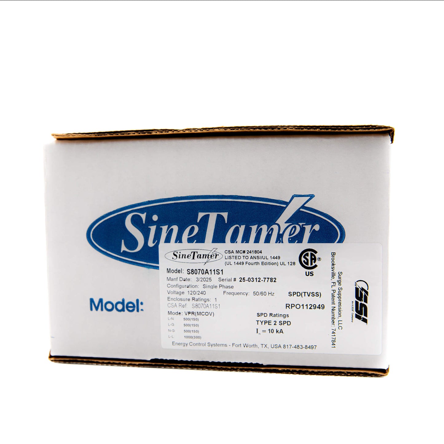 An image of the product box the SineTamer comes in