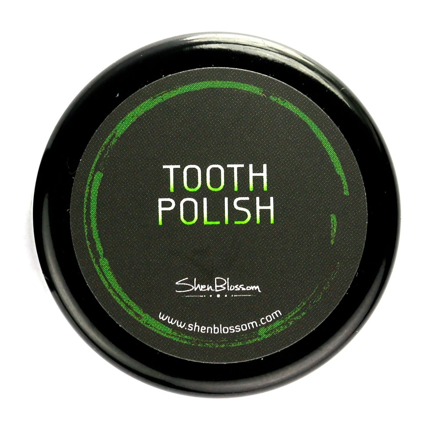 A top view of Shen Blossom's Tooth Polish container.