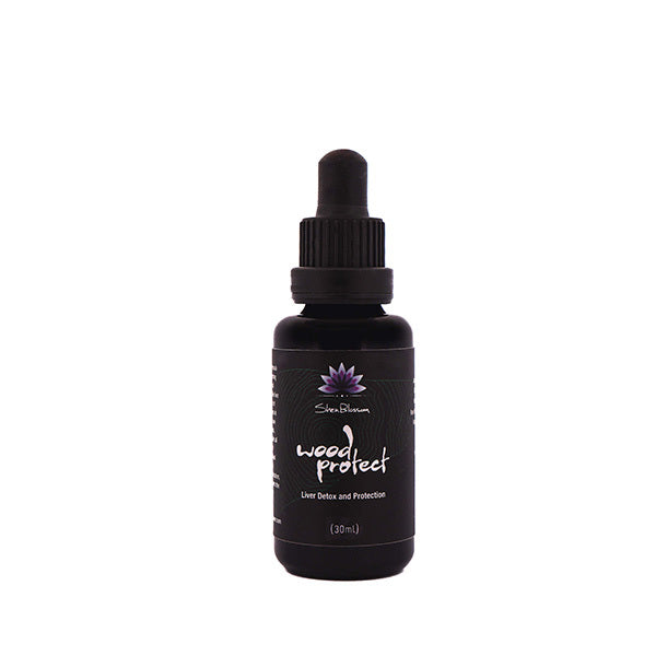 Pictured is a bottle of Shen Blossom's Wood Protect tincture