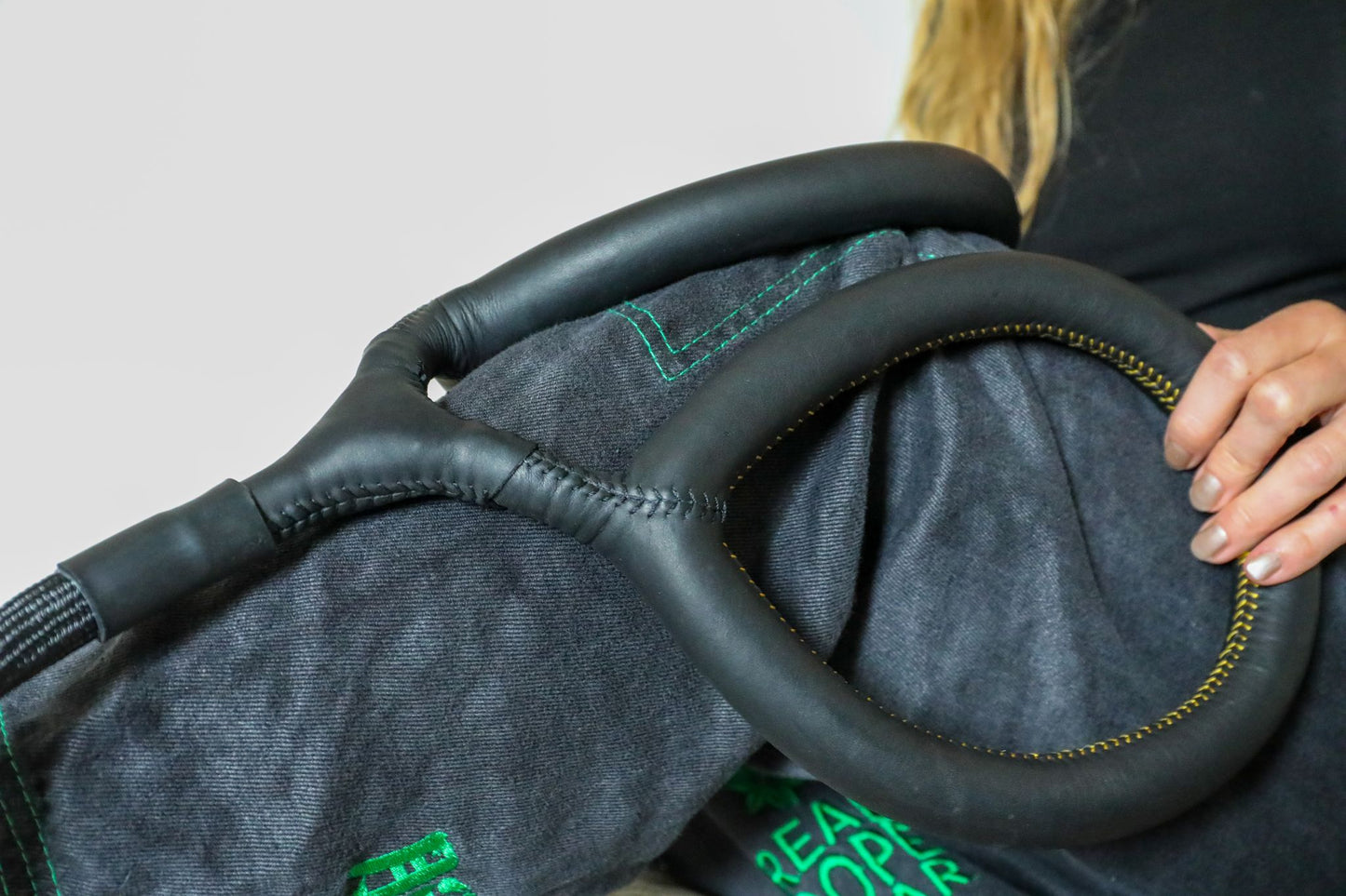 ARC PEMF Butterfly Loop Applicator
on a woman's knee