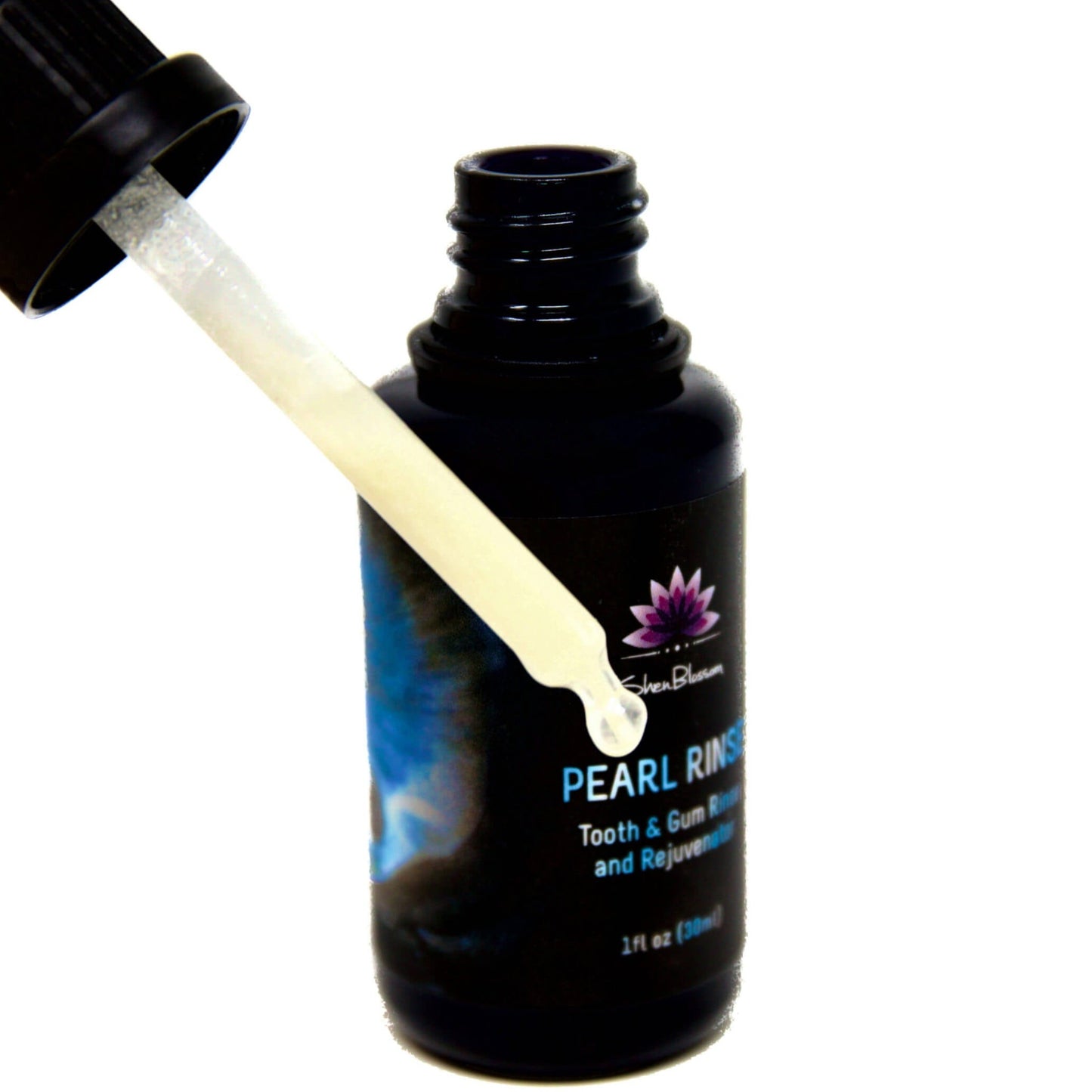 Shen Blossom's Pearl Rinse photographed up close in a pipette dropper