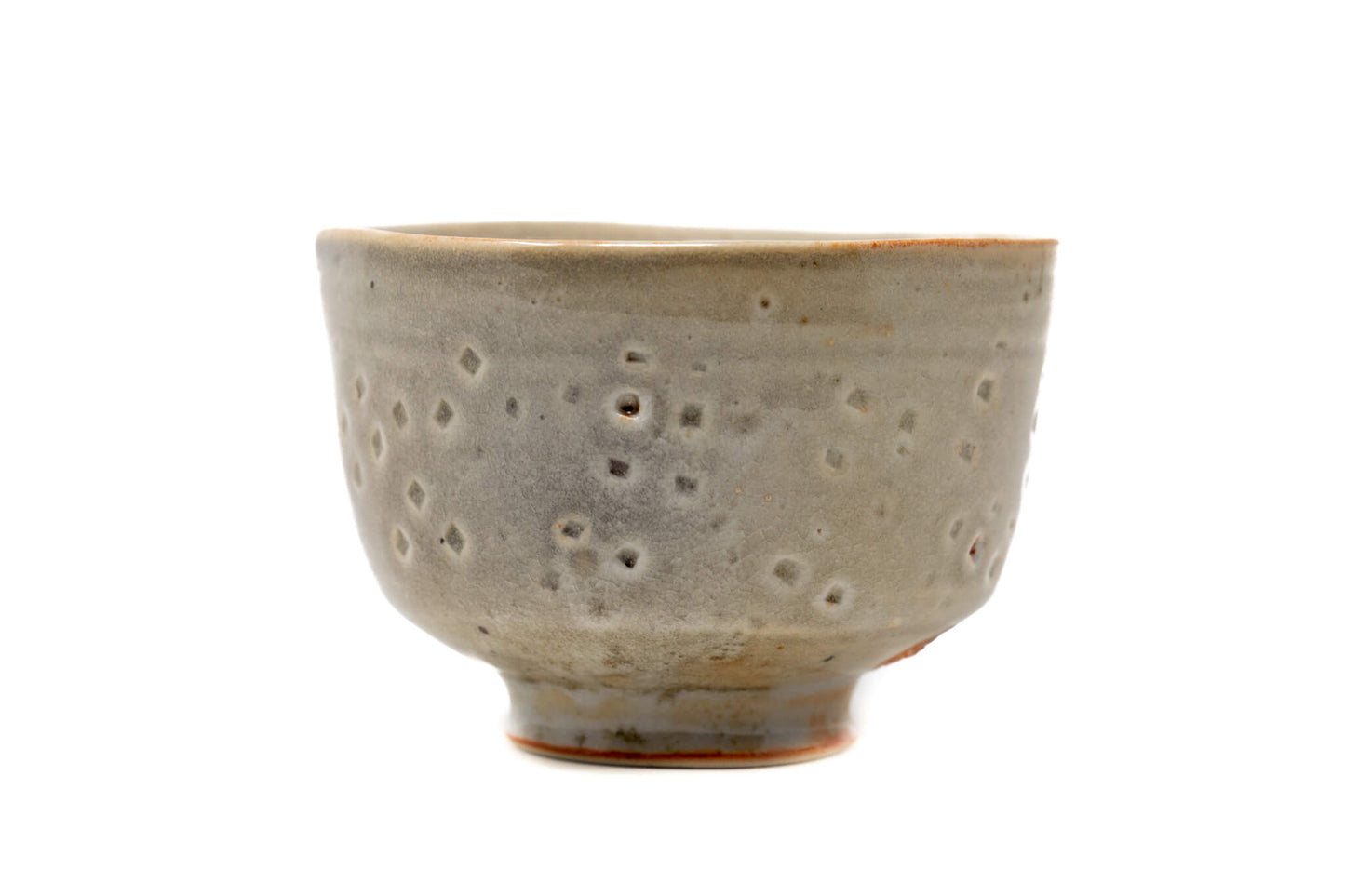 Up close side profile picture of a Chawan tea bowl