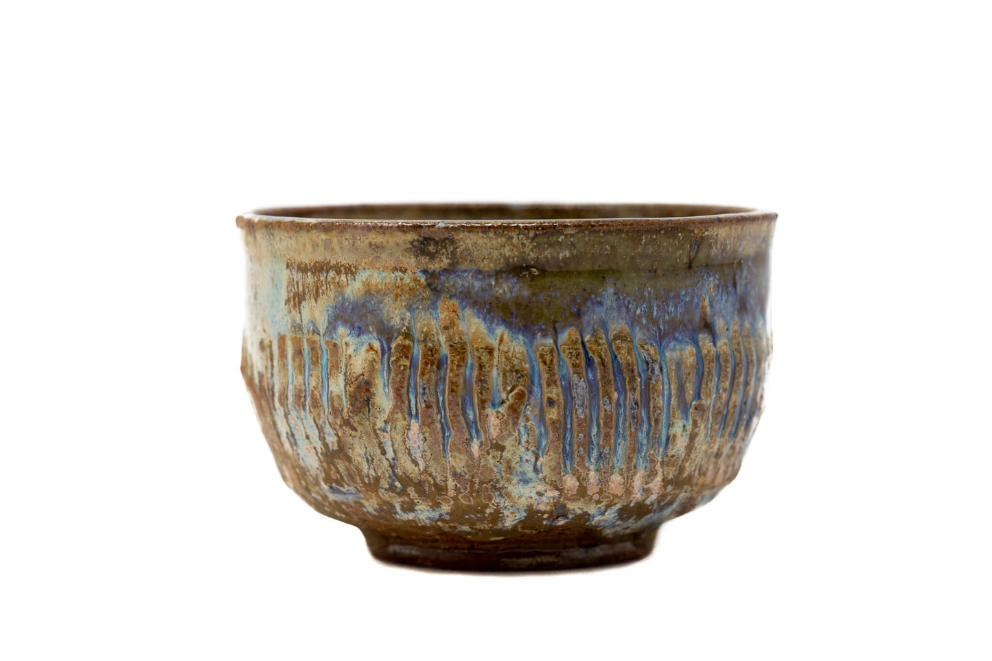 Up close side profile picture of a Chawan tea bowl