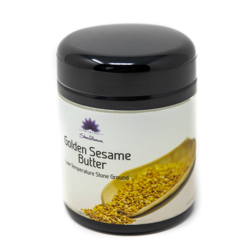 Shen Blossom's Golden Sesame Butter pictured on a white background