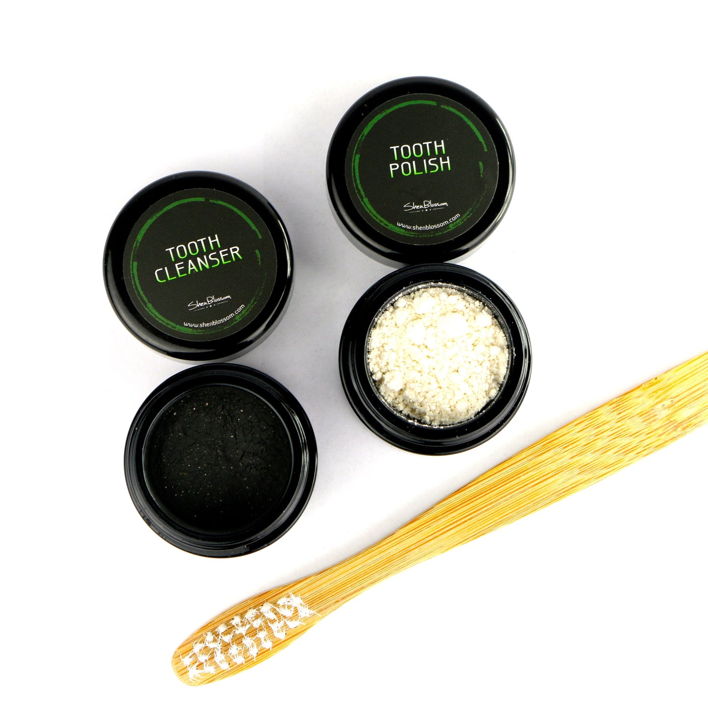 Black and white tooth powder